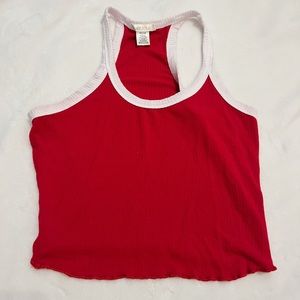 Cropped red tank top